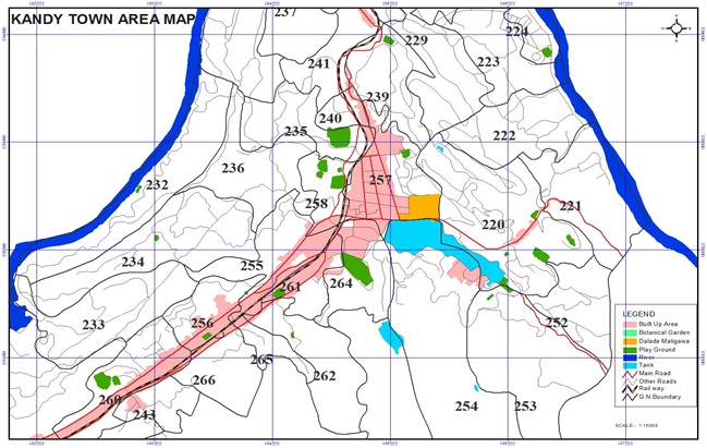 kandy town area map
